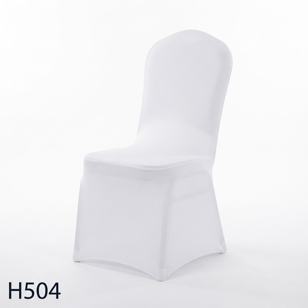 $כיסוי כיסא לבן חגיגי H504