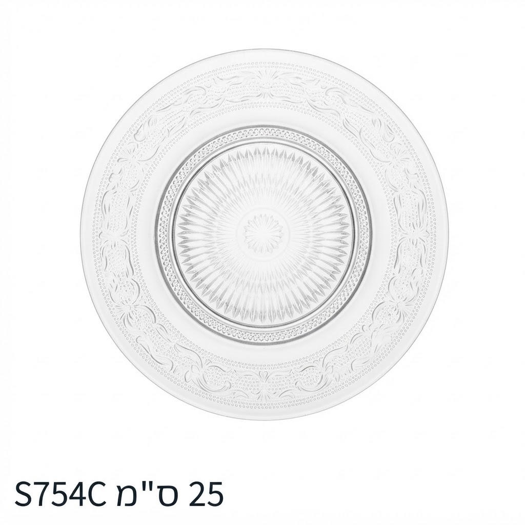 ### $צלחות קריסטל 25 ס"מ S754C
