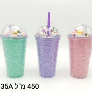 $כוס עם קש 450 מ"ל S1135A